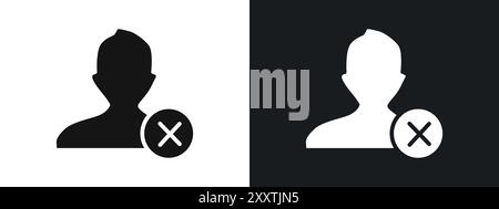 Block User Icon linear vector graphics sign or symbol set for web app ui Stock Vector