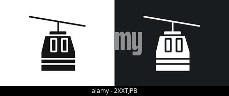 aerial tramway icon linear vector graphics sign or symbol set for web app ui Stock Vector