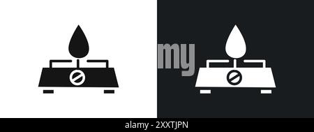 Burner Gas Stove icon linear vector graphics sign or symbol set for web app ui Stock Vector