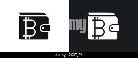 bitcoin wallet icon linear vector graphics sign or symbol set for web app ui Stock Vector