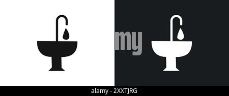 Bathroom sink icon linear vector graphics sign or symbol set for web app ui Stock Vector