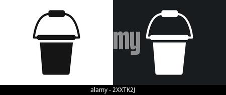 bucket icon linear vector graphics sign or symbol set for web app ui Stock Vector