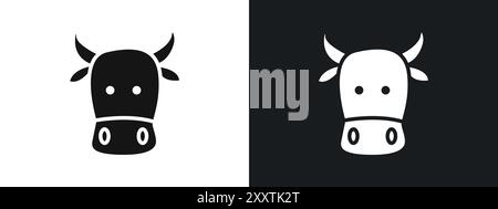 cow head icon linear vector graphics sign or symbol set for web app ui Stock Vector