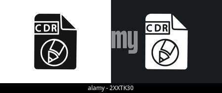 CDR file Document Icon linear vector graphics sign or symbol set for web app ui Stock Vector