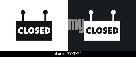 Closed Sign Icon linear vector graphics sign or symbol set for web app ui Stock Vector