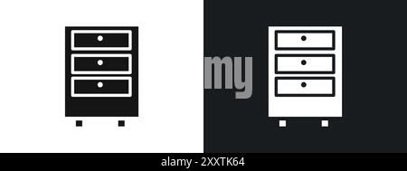 Chest of drawers icon linear vector graphics sign or symbol set for web app ui Stock Vector