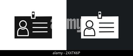 Employee id card icon linear vector graphics sign or symbol set for web app ui Stock Vector