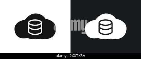 Cloud database icon linear vector graphics sign or symbol set for web app ui Stock Vector