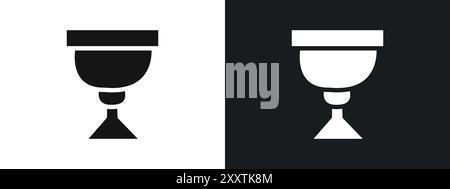Holy chalice icon linear vector graphics sign or symbol set for web app ui Stock Vector