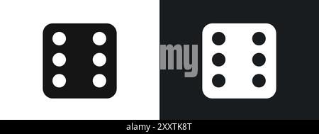 Dice Six Icon linear vector graphics sign or symbol set for web app ui Stock Vector