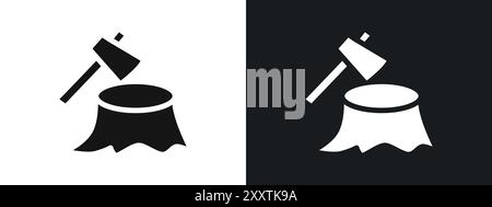 Deforestation icon linear vector graphics sign or symbol set for web app ui Stock Vector