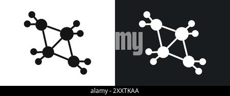 Cyclobutane molecular formula icon linear vector graphics sign or symbol set for web app ui Stock Vector