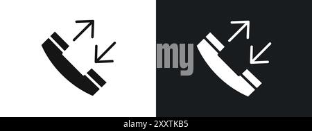 incoming outgoing Phone call icon linear vector graphics sign or symbol set for web app ui Stock Vector