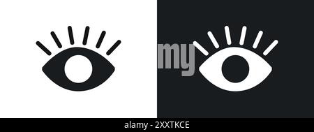 Eye Icon linear vector graphics sign or symbol set for web app ui Stock Vector