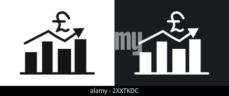 Euro chart icon linear vector graphics sign or symbol set for web app ui Stock Vector