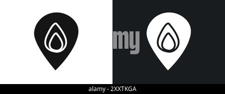 fire location icon linear vector graphics sign or symbol set for web app ui Stock Vector