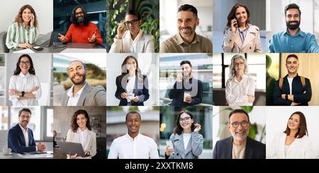 Multiethnic Group of Professionals Engaging in Various Activities Stock Photo