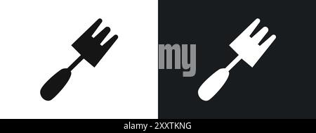 Garden fork icon linear vector graphics sign or symbol set for web app ui Stock Vector