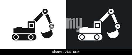 Excavator Icon linear vector graphics sign or symbol set for web app ui Stock Vector