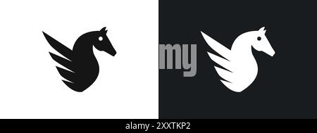 Pegasus icon linear vector graphics sign or symbol set for web app ui Stock Vector