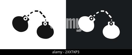 Handcuffs icon linear vector graphics sign or symbol set for web app ui Stock Vector