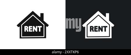 House rent icon linear vector graphics sign or symbol set for web app ui Stock Vector