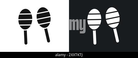 Maracas Icon linear vector graphics sign or symbol set for web app ui Stock Vector