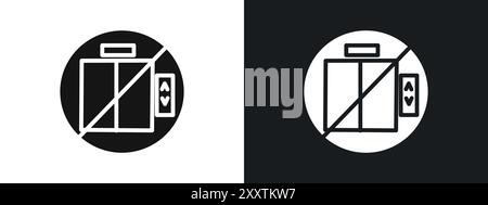 No Elevator Sign icon linear vector graphics sign or symbol set for web app ui Stock Vector