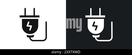 Plug icon linear vector graphics sign or symbol set for web app ui Stock Vector