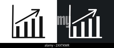 growth arrow bars icon linear vector graphics sign or symbol set for web app ui Stock Vector