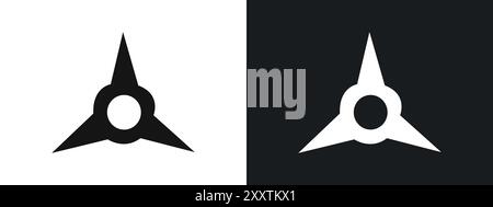 Japanese ninja shuriken icon linear vector graphics sign or symbol set for web app ui Stock Vector
