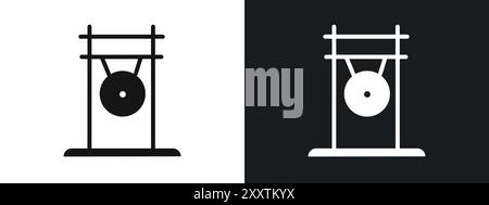 gong icon linear vector graphics sign or symbol set for web app ui Stock Vector