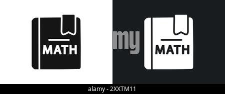 Maths book icon linear vector graphics sign or symbol set for web app ui Stock Vector