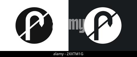 No U turn sign icon linear vector graphics sign or symbol set for web app ui Stock Vector