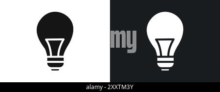 Lightbulb icon linear vector graphics sign or symbol set for web app ui Stock Vector