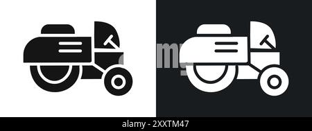 Road roller icon linear vector graphics sign or symbol set for web app ui Stock Vector