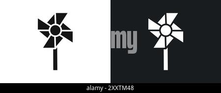 paper Windmill icon linear vector graphics sign or symbol set for web app ui Stock Vector