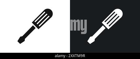 Screwdriver icon linear vector graphics sign or symbol set for web app ui Stock Vector