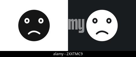 sad icon linear vector graphics sign or symbol set for web app ui Stock ...