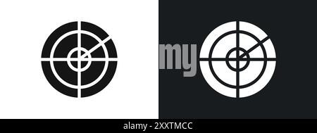 radar detection icon linear vector graphics sign or symbol set for web app ui Stock Vector