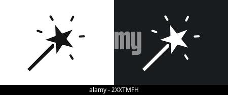 magic wand icon linear vector graphics sign or symbol set for web app ui Stock Vector