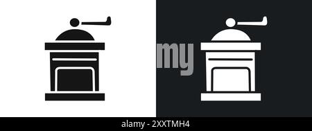 Manual coffee grinder icon linear vector graphics sign or symbol set for web app ui Stock Vector