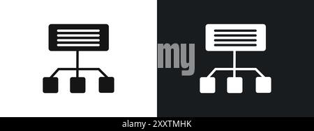Sitemaps icon linear vector graphics sign or symbol set for web app ui Stock Vector