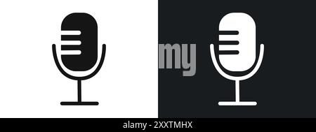 Speaker Microphone icon linear vector graphics sign or symbol set for web app ui Stock Vector