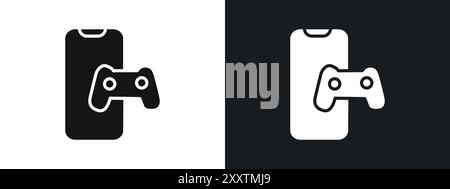 mobile phone game icon linear vector graphics sign or symbol set for web app ui Stock Vector