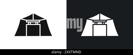 Tent icon linear vector graphics sign or symbol set for web app ui Stock Vector