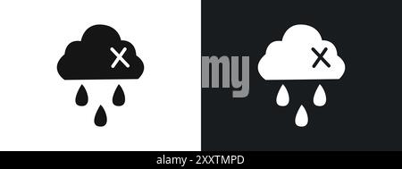 No rain Icon linear vector graphics sign or symbol set for web app ui Stock Vector