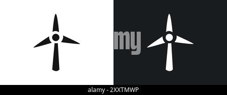 Wind turbine icon linear vector graphics sign or symbol set for web app ui Stock Vector