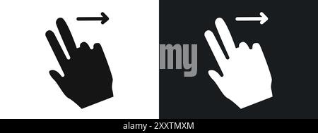 two fingers swipe right icon linear vector graphics sign or symbol set for web app ui Stock Vector