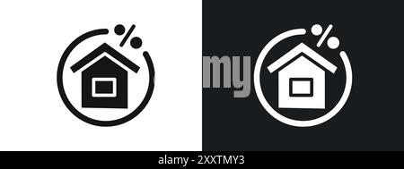 Rate for mortgage icon linear vector graphics sign or symbol set for web app ui Stock Vector